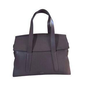 Reiss Large Chancery Leather Grab Bag Black Fold Over Tote